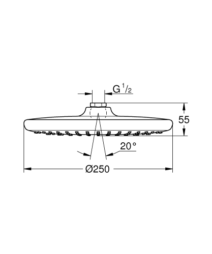GROHE Tempesta 250 fejzuhany, 1 féle vízsugárral, 9,5 liter 26666000