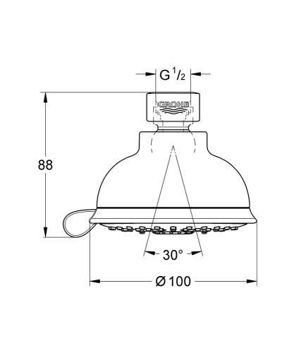 Grohe Tempesta Rustic 100 Fejzuhany, 4 féle vízsugárral 26045001