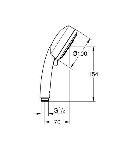 Grohe Tempesta Cosmopolitan 100 Kézizuhany, 2 féle vízsugárral 6,6 liter 26046002
