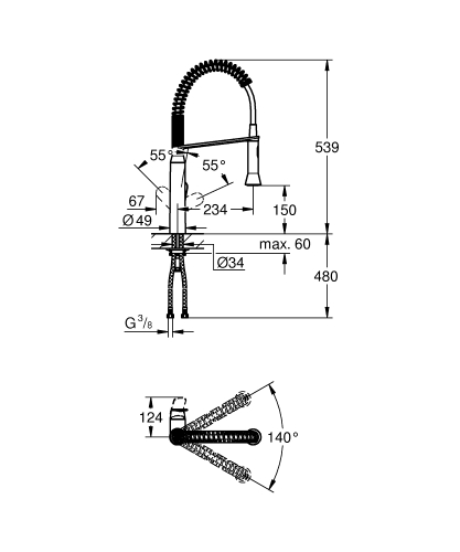 Grohe K7 Egykaros mosogatócsap, matt hard grafit 31379AL0