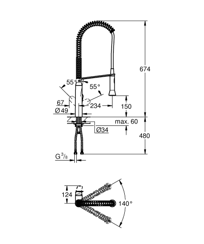 Grohe K7 Egykaros mosogatócsap, matt hard grafit 32950AL0