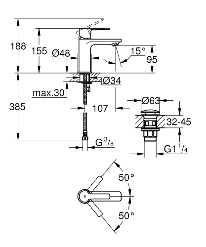 Grohe Lineare egykaros mosdócsaptelep XS-es méret, matt hard grafit 23791AL1