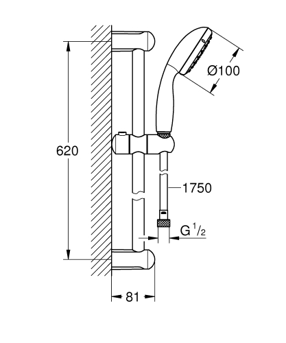 Grohe Tempesta 100 II zuhanygarnitúra 6,6 liter 26077001
