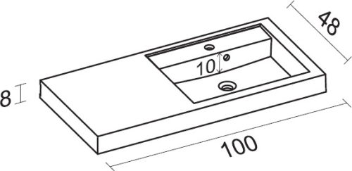 Riho Bologna 100x48 cm mosdó medence a jobb oldalon F7BO1100481111