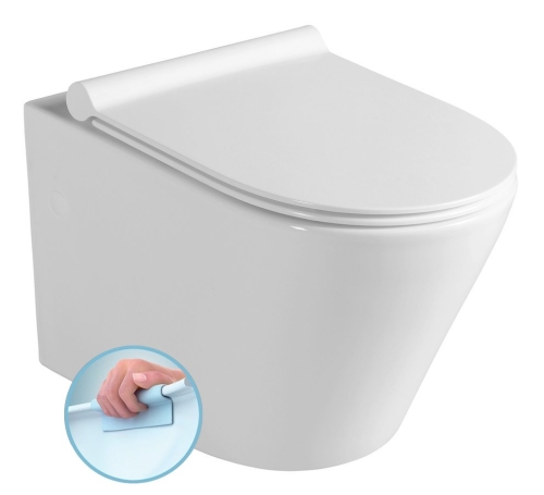 Sapho PACO RIMLESS fali WC, Soft-Close Slim wc ülőke, 36x52,5cm PZ1012R