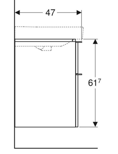 Gebert Smyle Square alsó szekrény dupla mosdóhoz 118.4x61.7x47cm, melaminos faszerkezet feketedió hickory 500.356.JR.1
