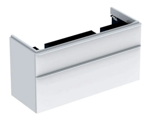 Gebert Smyle Square alsó szekrény dupla mosdóhoz 118.4x61.7x47cm, magasfényű lakkozott fehér 500.356.00.1