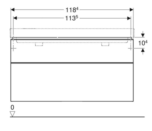 Gebert Smyle Square alsó szekrény dupla mosdóhoz 118.4x61.7x47cm, magasfényű lakkozott homokszürke 500.356.JL.1