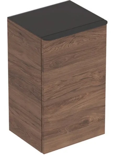 Geberit Smyle Square oldalsó szekrény, egy ajtóval, balra nyíló, 36x60x32.6cm, melaminos faszerkezet feketedió hickory 500.360.JR.1
