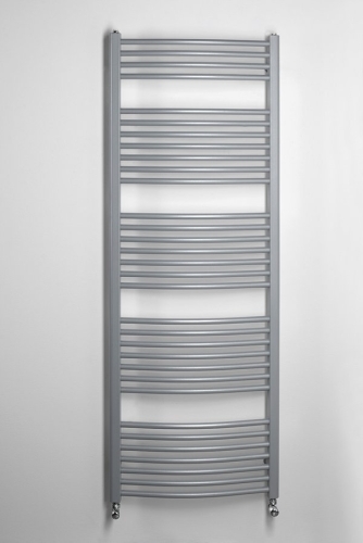 Sapho AQUALINE ORBIT 600x1700mm íves fürdőszobai radiátor, strukturált ezüst ILA66E