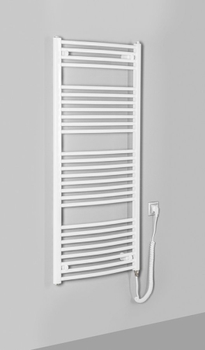 Sapho AQUALINE ORBIT-E 600x1320mm elektromos fürdőszobai radiátor fűtőpatronnal, fehér ILEO36T