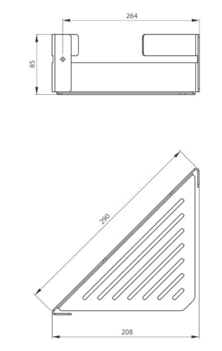 Deante Mokko sarokpolc, fekete ADM N531