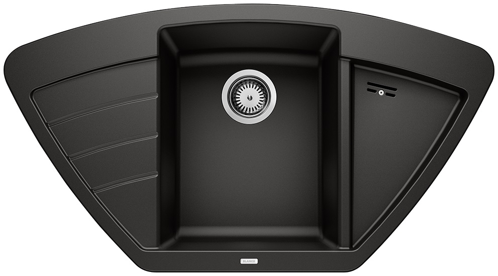 BLANCO ZIA 9E Silgranit mosogató szűrőkosárral, fekete 526031