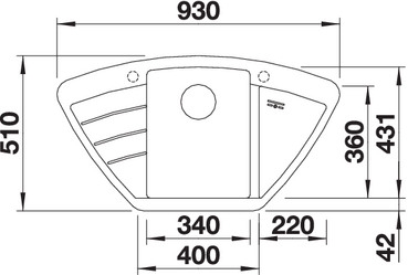 BLANCO ZIA 9E Silgranit mosogató szűrőkosárral, fekete 526031
