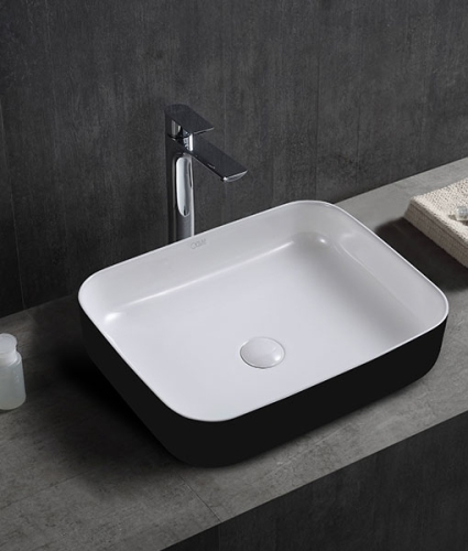 Niwell NOA 51 B&W pultra építhető mosdó 51x40 cm NWSZ-NOA5140BW