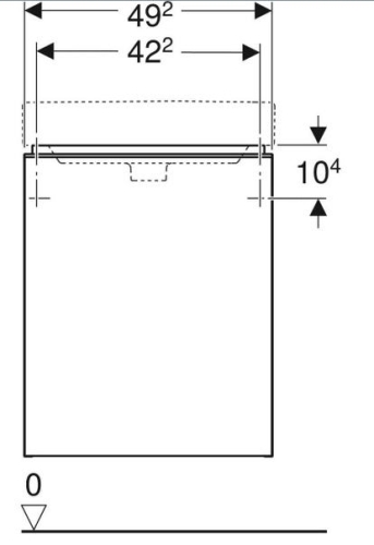 Geberit Smyle Square alsó szekrény kézmosóhoz, egy ajtóval, balra nyíló, 49.2x61.7x40.6cm, melaminos faszerkezet feketedió hickory 500.364.JR.1