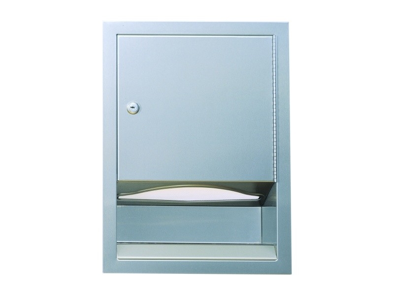 Merida falba építhető hajtogatott kéztörlő adagoló, rozsdamentes szálcsiszolt 0457