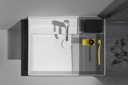 Laufen KARTELL BY LAUFEN 50x46 cm mosdó, alsó felülete csiszolt, fehér LCC felülettel H8163324001041
