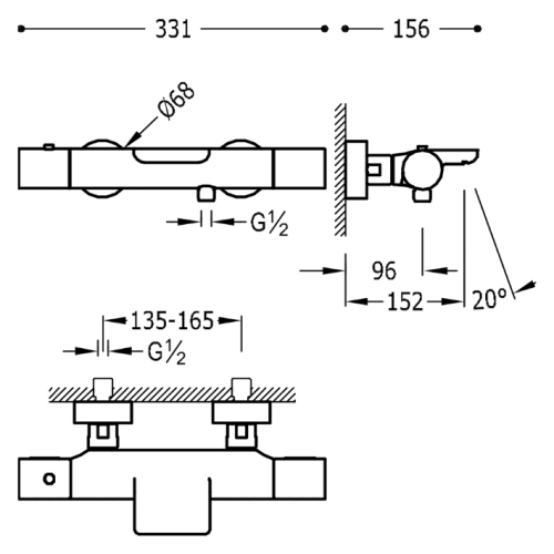 Tres STUDY-EXCLUSIVE termosztátos kádtöltő csaptelep zuhanyszettel, matt fekete 26117209NM