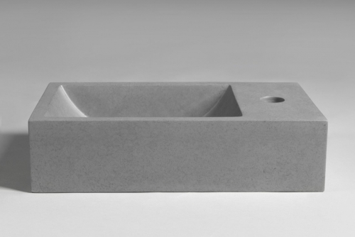 Sapho CREST R beton mosdó lefolyóval, jobbos, 40x22cm, szürke AR411