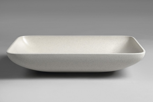 Sapho INFRANE beton mosdó lefolyóval, 57x37cm, fehér homokkő AR460
