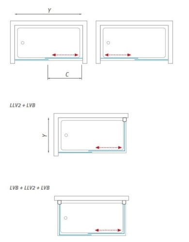 Roltechnik LLV2/1600 kádparaván tolóajtóval (brillant, transparent, 572-1600000-00-02)