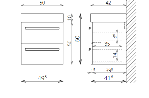 Tboss Leon 50 fürdőszobabútor alsó szekrény mosdóval (több színben)