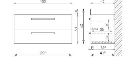 Tboss Leon 100 1M/1CS fürdőszobabútor alsó szekrény mosdóval (több színben)