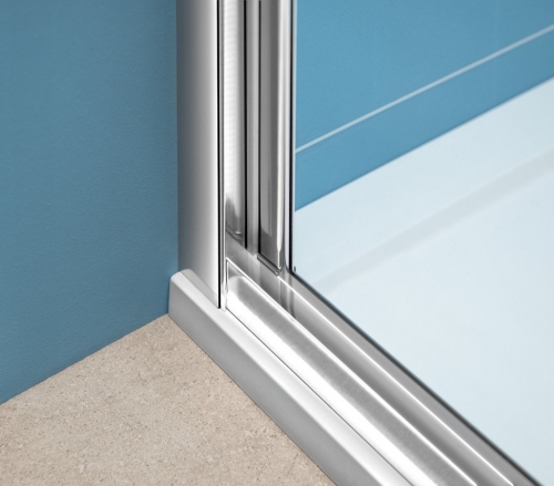POLYSAN EASY LINE harmónikaajtó oldalfallal, 70x70 cm, transzparent üveg EL1970EL3115