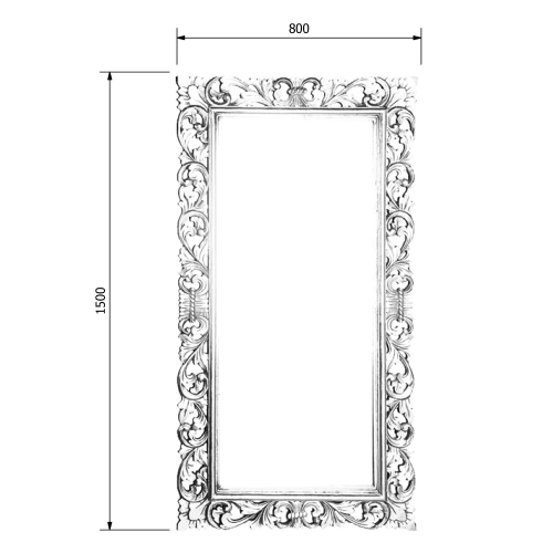 Sapho SCULE 80x150 cm tükör fa kerettel, ezüst IN334