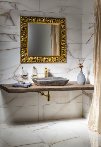 Sapho ZEEGRAS 90x90 cm tükör fa kerettel, arany IN416