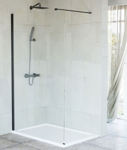 Niwell FELICIA black walk-in zuhanyfal, 120 cm NWWI-FEL120