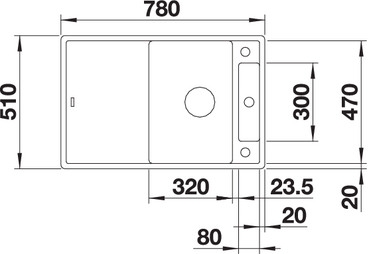 BLANCO AXIA III 45 S gránit mosogató üveg vágólappal, InFino távműködtetővel gyöngyszürke 523186