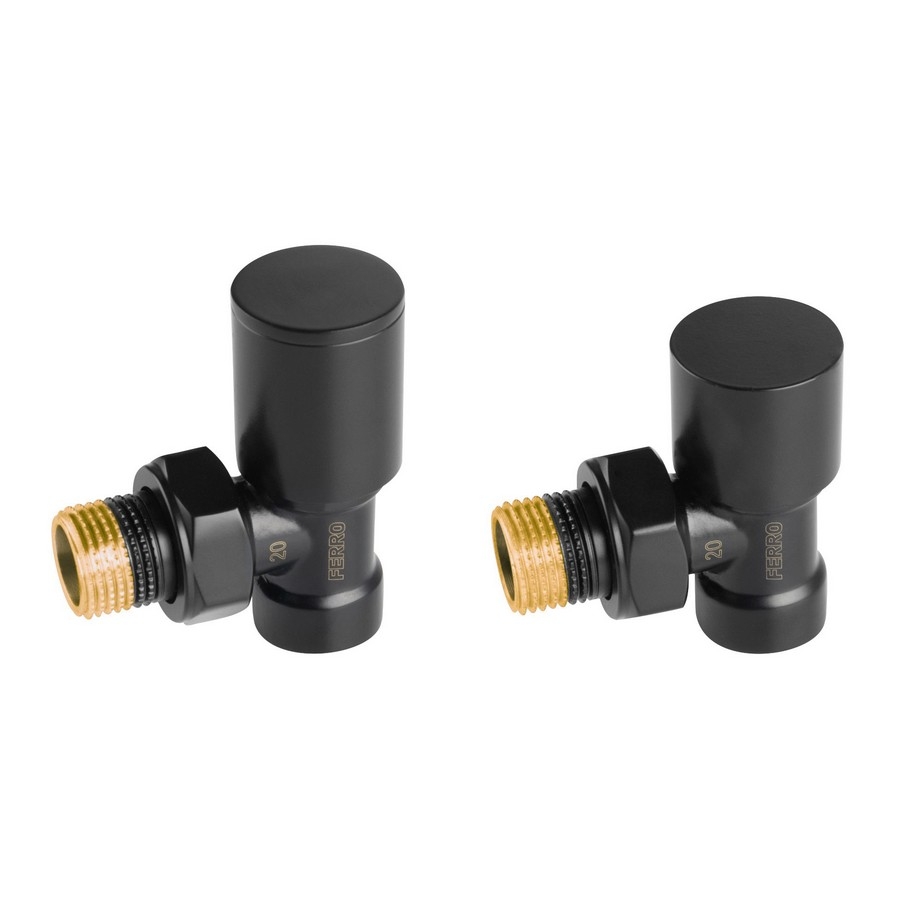 Ferro sarok radiátorszelep szett, fekete ZGB31BL