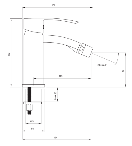 Deante Vigo bide csaptelep leeresztővel BDW 031M