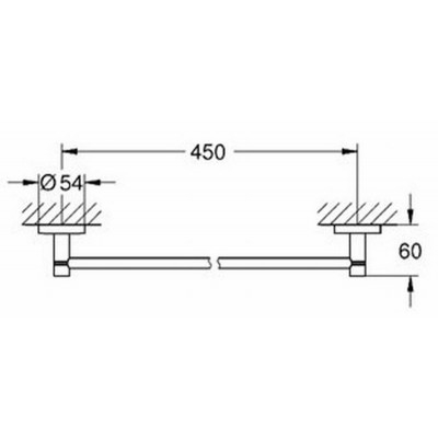 Grohe Essentials 45 cm-es törölközőtartó matt nikkel 40688EN1