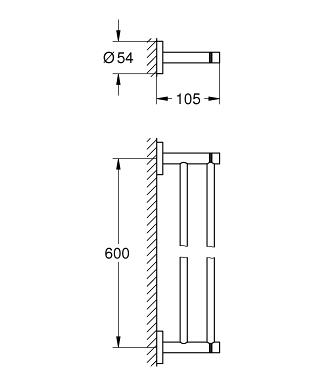 Grohe Essentials dupla törölköző tartó fényes nikkel 40802BE1