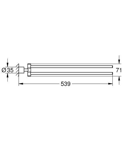 Grohe Atrio törölközőtartó matt szuperacél 40308DC3