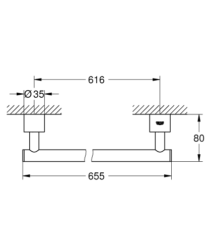 Grohe Atrio fali fürdőlepedő tartó matt szuperacél 40309DC3