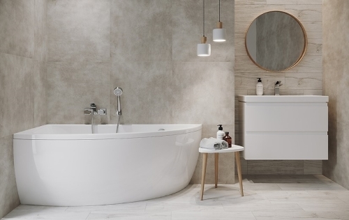 Cersanit Nano 150x75 cm-es aszimmetrikus kád kádlábbal balos S301-064