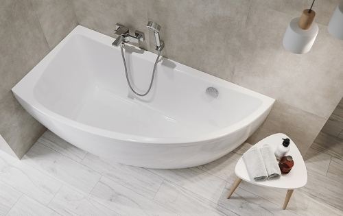 Cersanit Nano 150x75 cm-es aszimmetrikus kád kádlábbal balos S301-064
