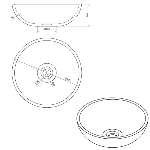 Sapho ATTILA 43 cm kerámiamosdó, metál DK010