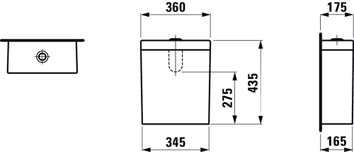 Laufen Palomba monoblokkos wc-hez tartály hátulról beköthető H8288010008711