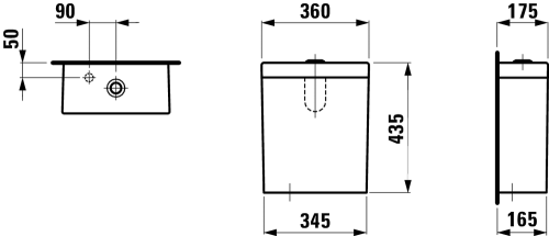 Laufen Palomba monoblokkos wc-hez tartály alulról beköthető H8288030008731