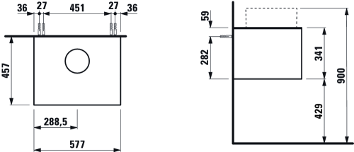 Laufen Sonar 58x45x34 cm alsószekrény, réz H4054010340411
