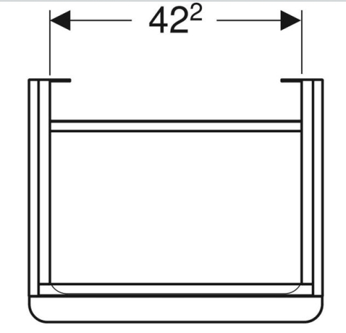 Geberit Smyle Square alsó szekrény kézmosóhoz, egy ajtóval, balra nyíló, 49.2x61.7x40.6cm, matt lakkozott láva 500.364.JK.1