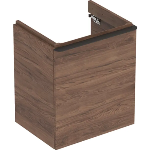 Geberit Smyle Square alsó szekrény mosdóhoz, egy ajtóval, balra nyíló, 53.6x61.7x43.3cm, melaminos faszerkezet feketedió hickory 500.366.JR.1