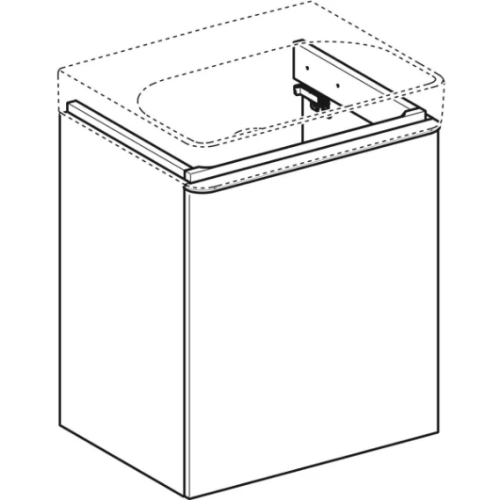 Geberit Smyle Square alsó szekrény mosdóhoz, egy ajtóval, jobbra nyíló, 53.6x61.7x43.3cm, matt lakkozott láva 500.365.JK.1