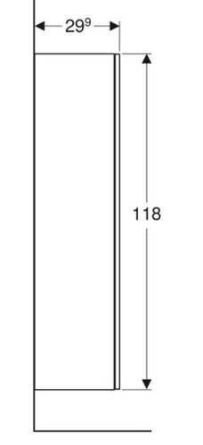 Geberit Smyle Square középmagas szekrény, egy ajtóval, 36x118x29.9cm, magasfényű lakkozott fehér 500.361.00.1