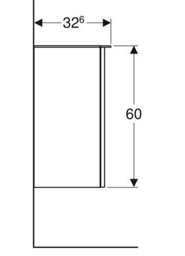 Geberit Smyle Square oldalsó szekrény, egy ajtóval, balra nyíló, 36x60x32.6cm, magasfényű lakkozott fehér 500.360.00.1